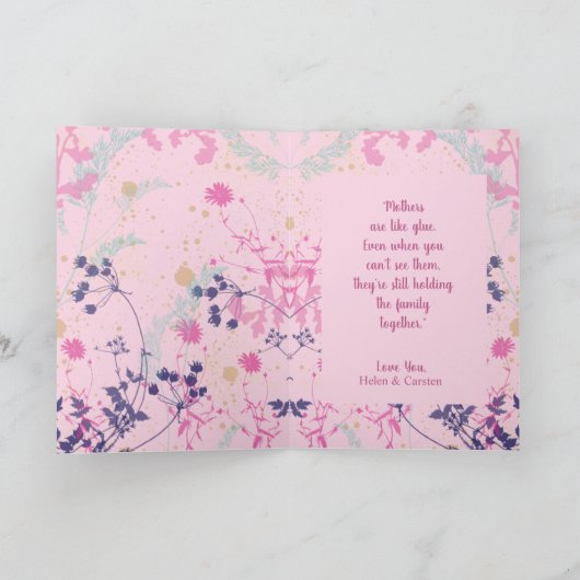 ピンクお洒落フローラ母の日 シーズンカード (内部)