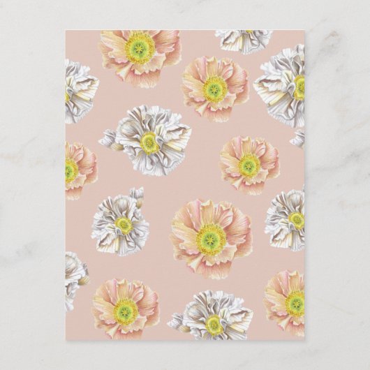 ピンクお洒落フローラ結婚の詳細とQRコード エンクロージャーカード (裏面)