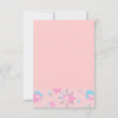 ピンクお洒落フローラ誕生日招待状 招待状 (裏面)