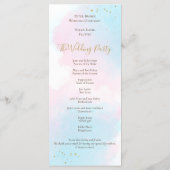 ピンクお洒落ブルーウォーターの色パステル結婚ズ プログラム (裏面)