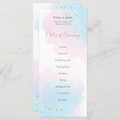 ピンクお洒落ブルーウォーターの色パステル結婚ズ プログラム (正面/裏面)