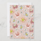 ピンクお洒落ボホバニーラブウォーター結婚カラー 招待状 (裏面)