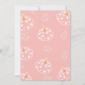 ピンクお洒落レトロパンプキンオンエルフル誕生日 招待状 (裏面)