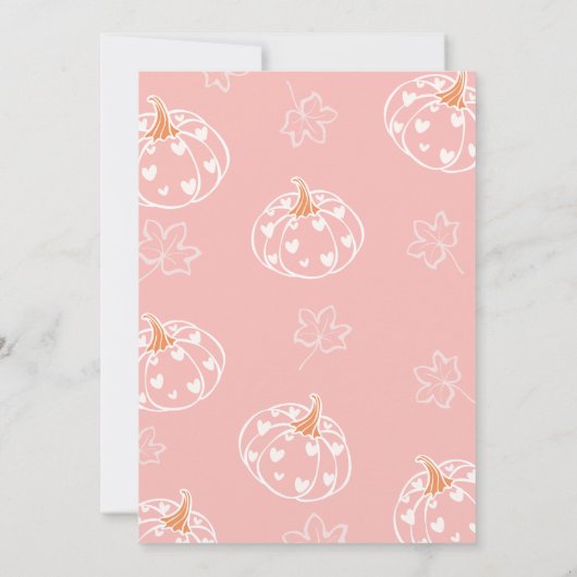 ピンクお洒落レトロパンプキンオンエルフル誕生日 招待状 (裏面)