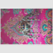 ピンクお洒落ヴィンテージフローラ孔雀スパイダーアート 薄葉紙 (正面)