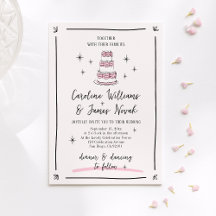 ピンクお洒落手描きケーキ&手書きスクリップ