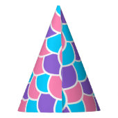 ピンクお洒落紫と青の人魚 パーティーハット (裏面)