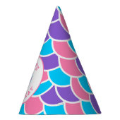 ピンクお洒落紫と青の人魚 パーティーハット (右)