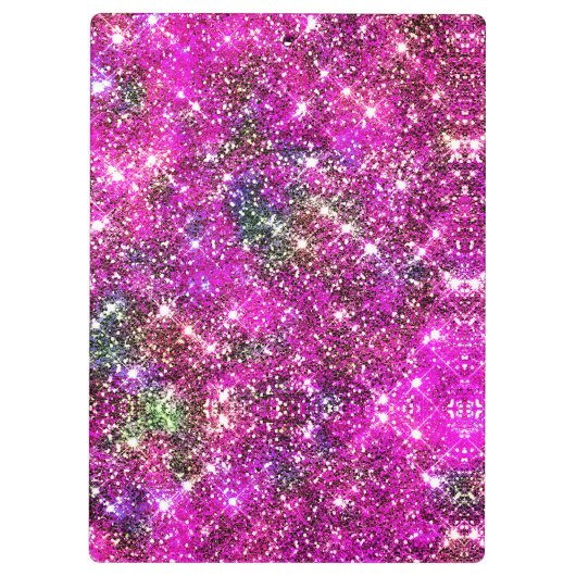 ピンクお洒落紫グリッター金ゴールドドリップモノグラム クリップボード (裏面)