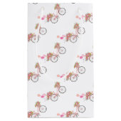ピンクお洒落自転車 スモールペーパーバッグ (裏面)
