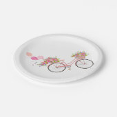 ピンクお洒落自転車 ペーパープレート (アングル)