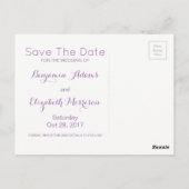 ピンクお洒落色の発結婚表を保存 ポストカード (裏面)