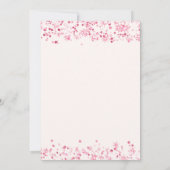 ピンクお洒落蝶の誕生日パーティーへの招待 招待状 (裏面)