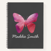 ピンクお洒落蝶 ノートブック (正面)