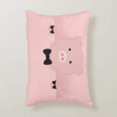 ピンクお洒落豚かわいい農園動物 アクセントクッション (正面(垂直))