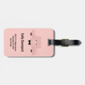 ピンクお洒落豚かわいい農園動物 ラゲッジタグ (裏面横)