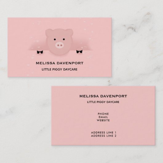 ピンクお洒落豚 名刺 (正面/裏面)