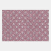 ピンクお洒落雪だるまマンダラアールデコオジーファン ラッピングペーパーシート (正面)