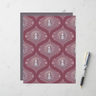 ピンクお洒落雪だるまマンダラオージースクラップブック