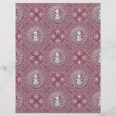 ピンクお洒落雪だるまマンダラジオタイルスクラップブック (正面)