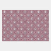 ピンクお洒落雪だるまマンダラジオダイアモンドタイル ラッピングペーパーシート (正面3)