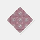 ピンクお洒落雪だるまマンダラジオ・タイルのデコページ スタンダードカクテルナプキン (角)