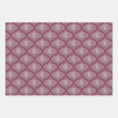 ピンクお洒落雪だるまマンダラレトロオジーダマスク ラッピングペーパーシート (正面3)