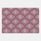 ピンクお洒落雪だるまマンダラレトロオジーダマスク ラッピングペーパーシート (正面)