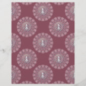 ピンクお洒落雪だるま水玉模様マンダラスクラップブック (正面)