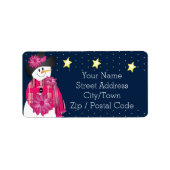 ピンクお洒落雪だるま設計者 ラベル (正面)