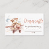 ピンクお洒落飛行機アドベンチャーベビーシャワー エンクロージャーカード (正面)