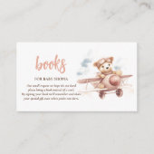 ピンクお洒落飛行機アドベンチャーベビーシャワー エンクロージャーカード (正面)