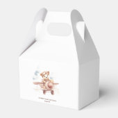 ピンクお洒落飛行機アドベンチャーベビーシャワー フェイバーボックス (正面サイド)