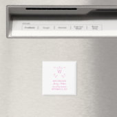 ピンクお洒落・フローリッシュSave the Date Magnet マグネット (インサイチュ (食洗機))