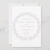 ピンクお洒落 |マウーブ |リース結婚ズ 招待状 (正面)