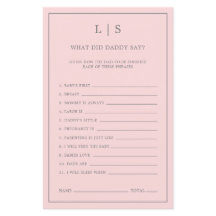 ピンクお父さんが可愛い赤ちゃんシャワーゲームって言ったこと