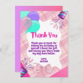 ピンクお祝いサンキューカード サンキューカード (正面/裏面)