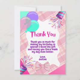 ピンクお祝いサンキューカード サンキューカード