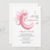 ピンクお祝い招待状 招待状 (正面/裏面)