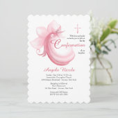 ピンクお祝い招待状 招待状 (スタンド正面)