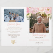 ピンクお祝い生折り葬式プログラム チラシ (正面)