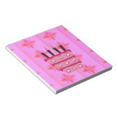 ピンクお誕生日ケーキアートプリント ノートパッド (アングル)