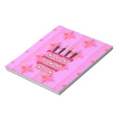 ピンクお誕生日ケーキアートプリント ノートパッド (回転)