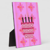 ピンクお誕生日ケーキアートプリント フォトプラーク (側面)