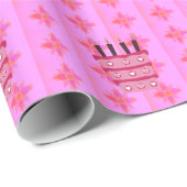 ピンクお誕生日ケーキアートプリント ラッピングペーパー (ロールコーナー)
