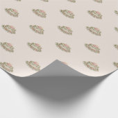 ピンクお誕生日ケーキデイジー花蝋燭パターン ラッピングペーパー (角)