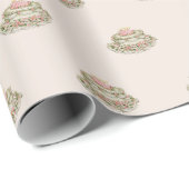 ピンクお誕生日ケーキデイジー花蝋燭パターン ラッピングペーパー (ロールコーナー)