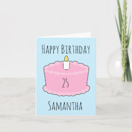 ピンクお誕生日ケーキ カード