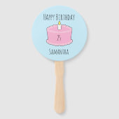 ピンクお誕生日ケーキ ハンドファン (裏面)