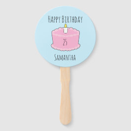 ピンクお誕生日ケーキ ハンドファン